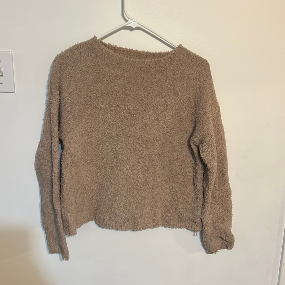 Tan fuzzy sweater